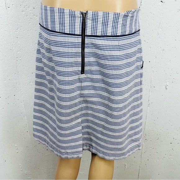 Anthropologie Edme & Esyllte Blue Checkered Skirt - Picture 7 of 13